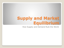 Supply and Market Equilibrium