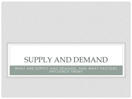 Supply and Demand - CECEconomics2012