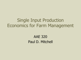 Production Economics for Farm Management