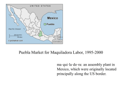 Puebla Market for Maquiladora Labor, 1995-2000 Wage