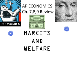 Ch 7-9 ﻿Consumer, Producers and the Efficiency of Markets/Costs of