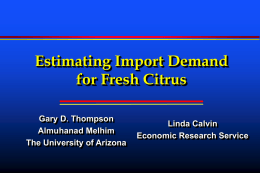 Estimating Supply, Demand, Import and Export