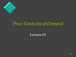 Price Elasticity of Demand II