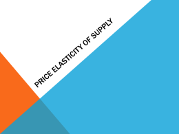 Price Elasticity of Supply