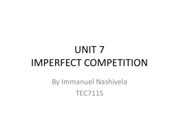 IMPERFECT COMPETITION