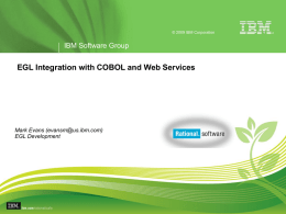 EGL Integration with Web Services