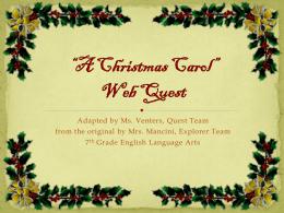 *A Christmas Carol* Web Quest