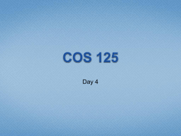 COS 125 - Ecom and COS classes