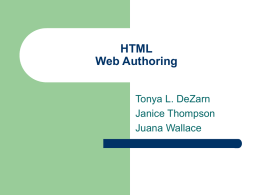 HTML Web Authoring Web Graphics