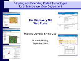 Discovery Net Portlets - National e