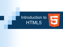 HTML Intro PP - Faculty Web Sites