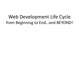 Web Developement Life Cycle Beginning to End