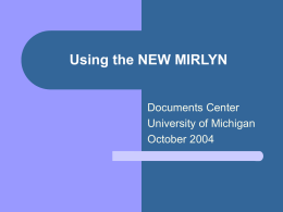 mirlyn - Personal - University of Michigan