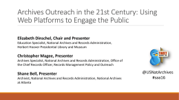 Archives Outreach in the 21st Century: Using Web