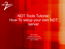 NDT Tools Tutorial: How-To create your own NDT server