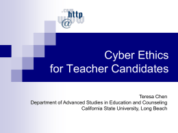 Cyber Ethics for Teacher Candidates