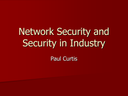 Network Security and Security in Industry