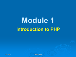 PHP Module 1 - introduction