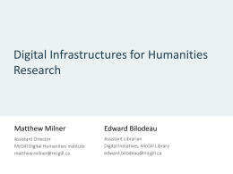 Digital Infrastructures for Humanities Research