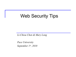 Web Security Overview Slides