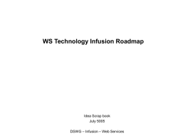 WS Technology Infusion Roadmap