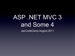 ASP .NET MVC Framework