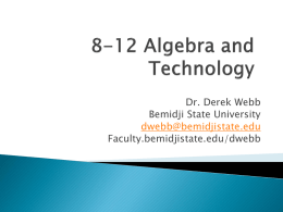 Algebra and Technology - Faculty @ Bemidji State University