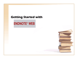 EndNote and EndNote Web
