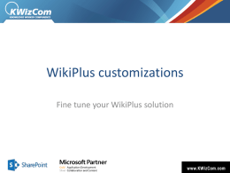 WikiPlus Customizations