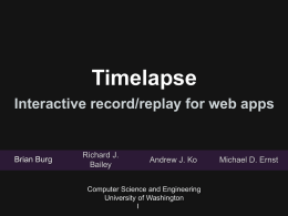 Timelapse Interactive record/replay for the web