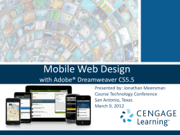Mobile Web Design with Adobe Dreamweaver