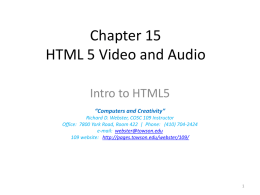 HTML 5 Video and Audio - Towson University