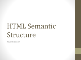 HTML Semantic Structure