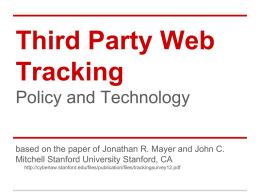 Third Party Web Tracking Policy and Technology