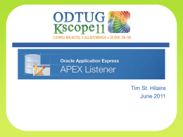 APEX Listener – ODTUG June 2011
