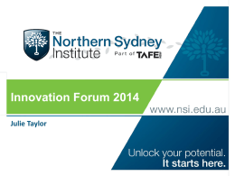 Julie Taylor - Learning and Innovation Forum 2014