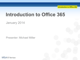 Introduction to Office 365 - UCLA