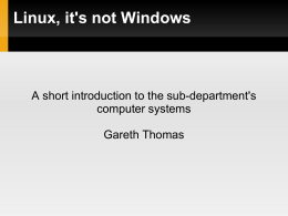 Gareth Thomas`s presenation on Linux in AOPP