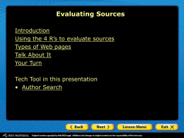 Evaluating Sources PowerPoint