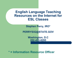English Language Teaching Resources on the Internet
