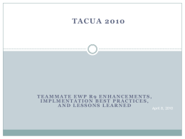 TACUA 2010 TeamMate Presentation