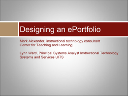 Designing an Portfolio - The Center for Research and Learning
