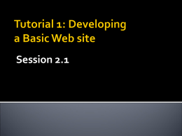 Tutorial 1: Getting Started with HTML5