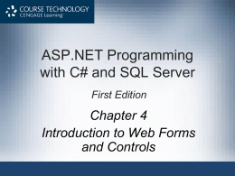 ASP.NET Programming with C# and SQL Server First Edition