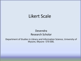 Likert Scale - University of Mysore