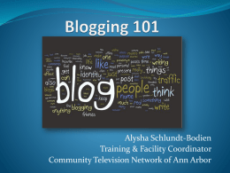 Blogging 101 - Ann Arbor, Michigan