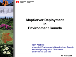 MapServer Deployment in Environment Canada