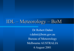 IDL - Meteorology - BoM