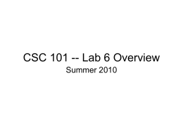 CSC 101 Lab