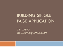 Building Single Page Application